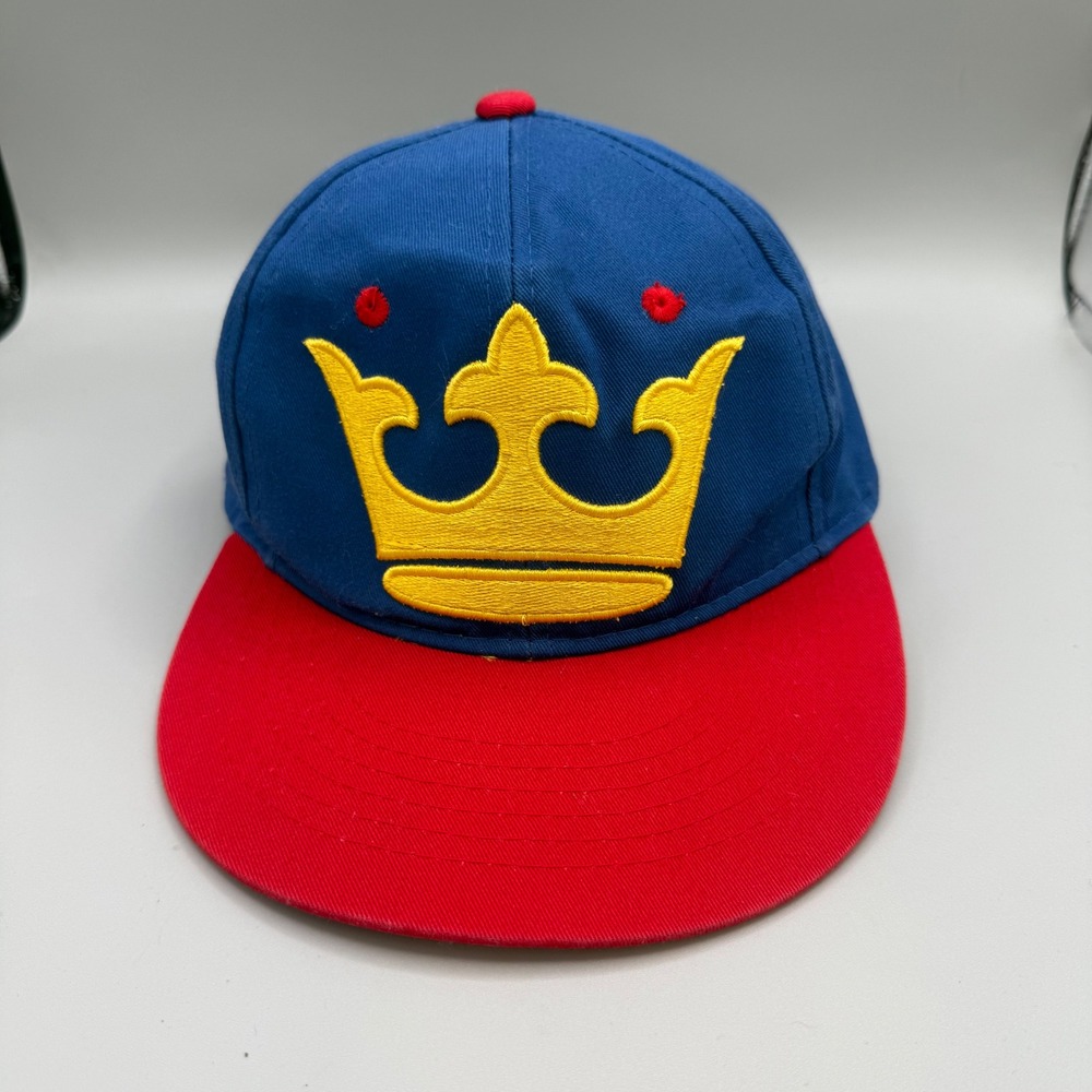 AJM‎ Queen's University Snapback Hat Mens OSFA Blue Red Crown Logo Cap